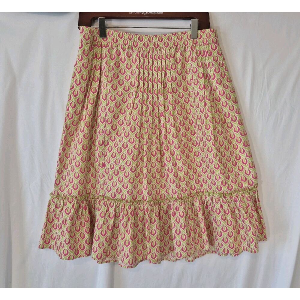 Lilly Pulitzer Womens Pink Green Geometric A-line Skirt Medium